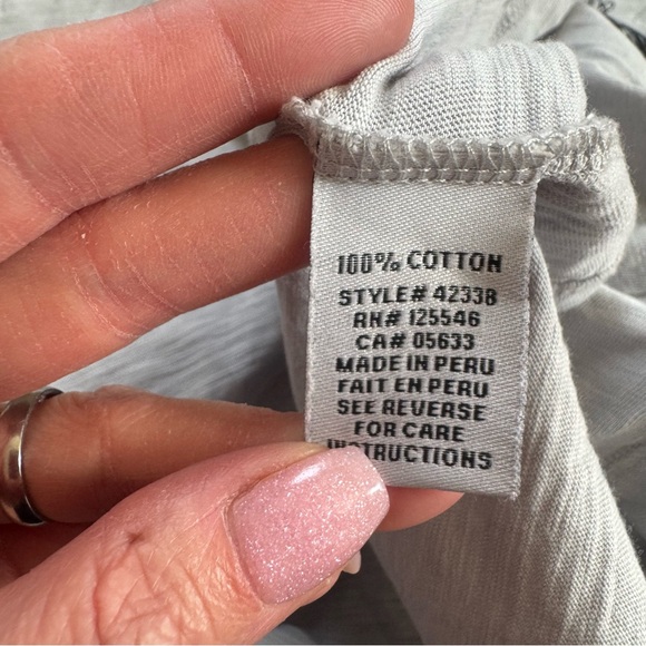 Escape By Habitat Gray Black Flower Asymmetrical Top Tunic Cotton Oversized XS - Picture 5 of 8